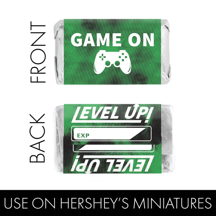 Video Gamer - Kid's Birthday - Hershey's Miniatures Candy Bar Wrappers Stickers - 45 Stickers