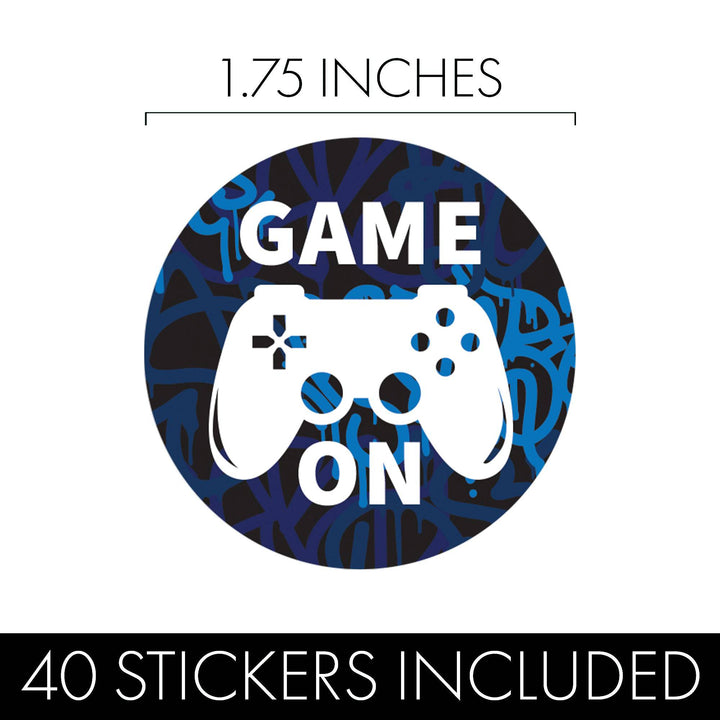 Video Gamer - Kid's Birthday - Round Party Favor Stickers - 40 Stickers