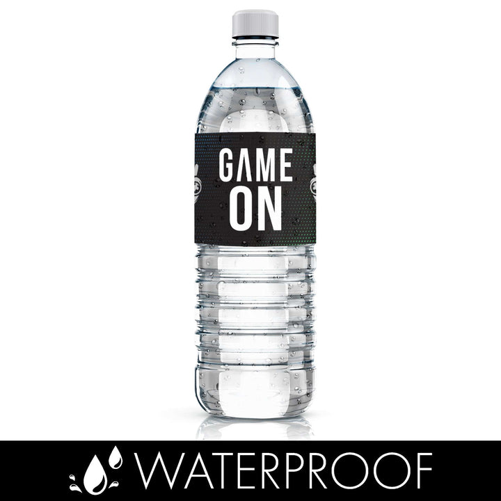 Video Gamer - Kid's Birthday - Water Bottle Labels - 24 Waterproof Stickers