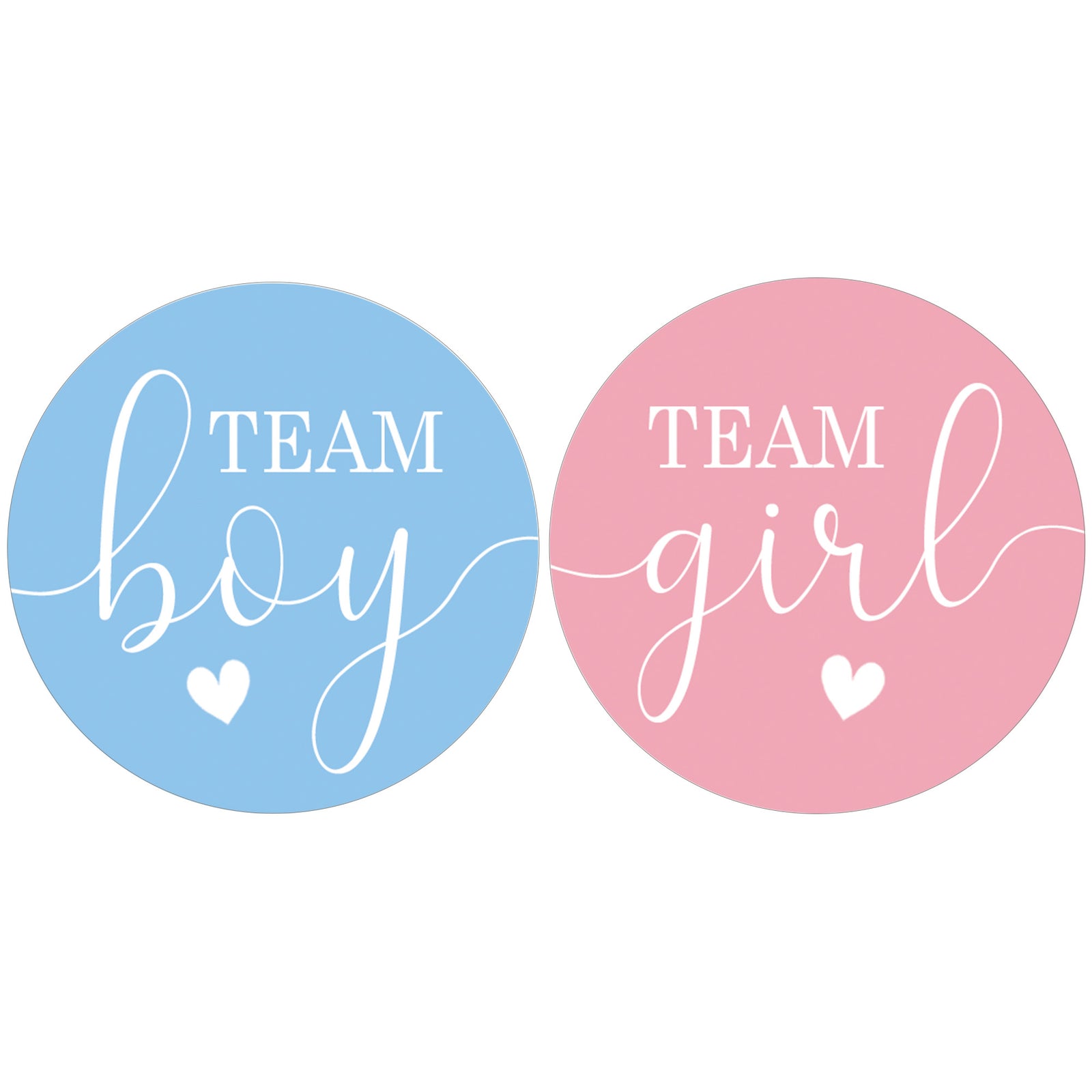 Gender Reveal Party: Pink and Blue - Team Boy or Team Girl Stickers - 40 Stickers - Distinctivs Party