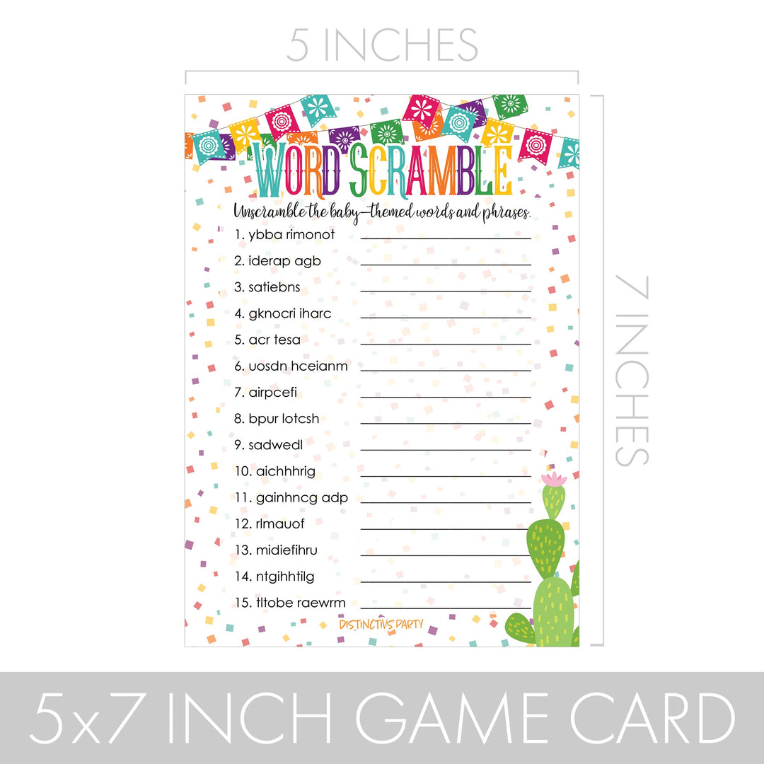 Taco 'Bout a Baby:  Baby Shower Game - What's On Your Phone and Word Scramble Game Bundle - 20 Dual Sided Cards