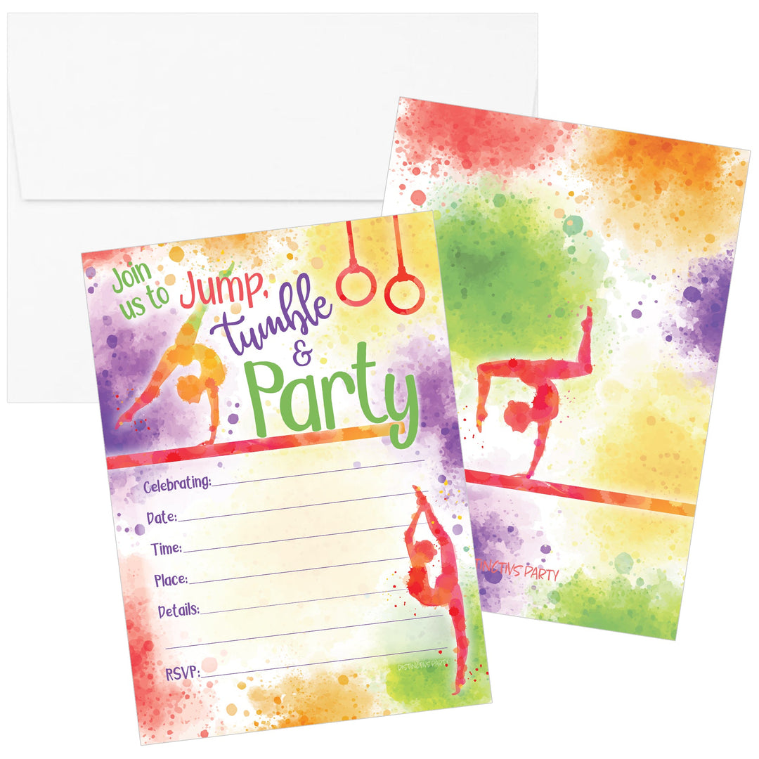 Gimnasia: Cumpleaños infantil - Tarjetas de invitación con sobres - 10 unidades