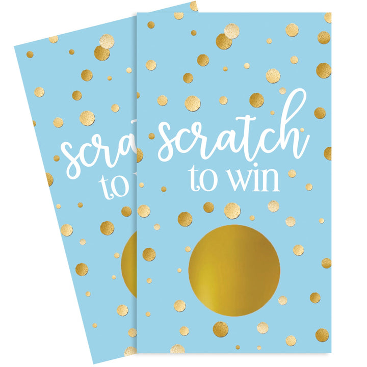 Gold Confetti: Blue - It's a Boy Baby Shower - Scratch Off Game Cards - 28 Scratchers