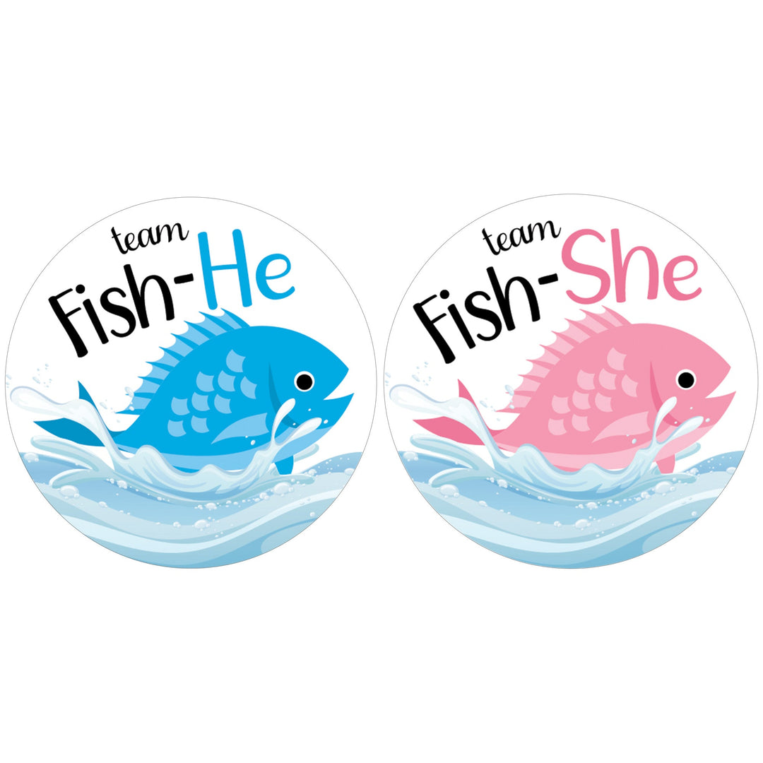 Cute and Creative Gender Reveal Party Stickers for Fans of Fishing