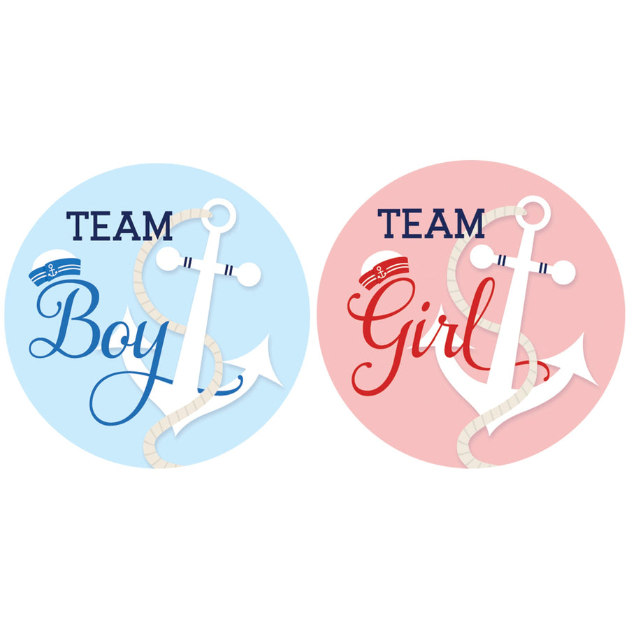Colorful Ahoy Little Sailor Gender Reveal Stickers for Your Party