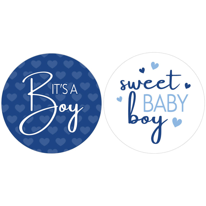 Sweet Baby Boy: Azul - Pegatinas para Baby Shower - 40 pegatinas