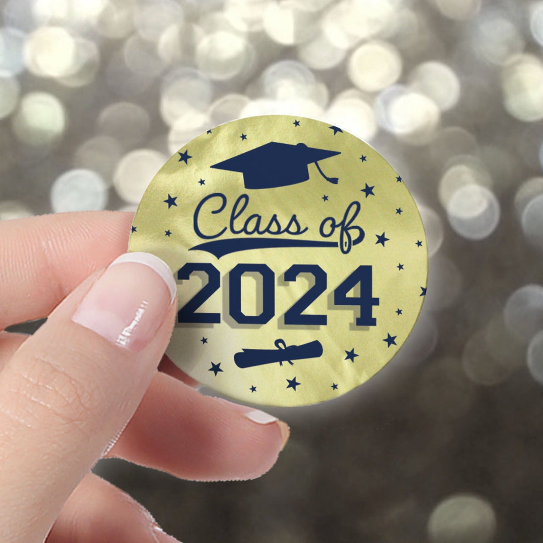 2021 Graduation Invitation Envelope Seals, Gold Foil Stickers (1