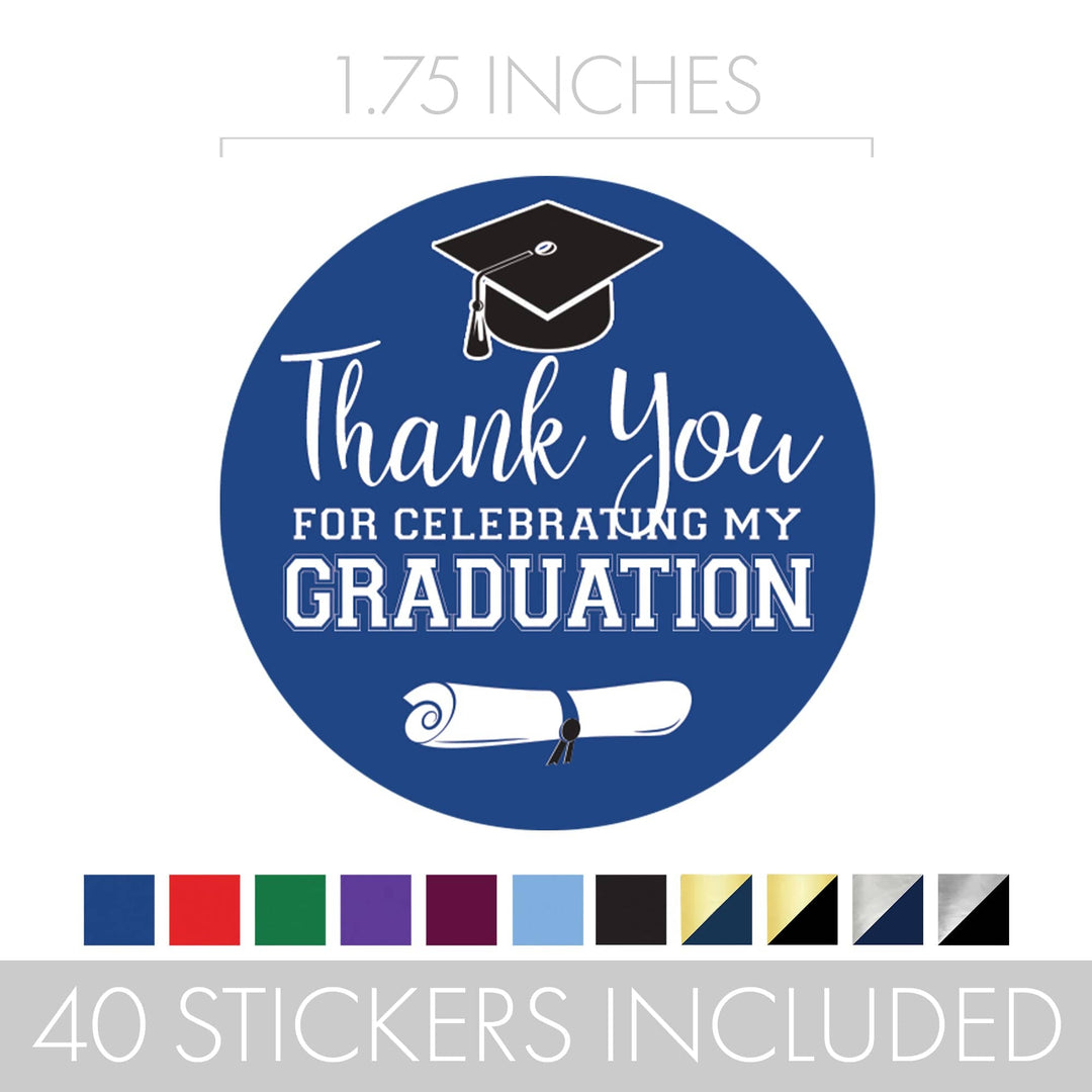 Distinctivs Blue and Gold Graduation Class of 2024 Party Favor Stickers,  180 Labels 