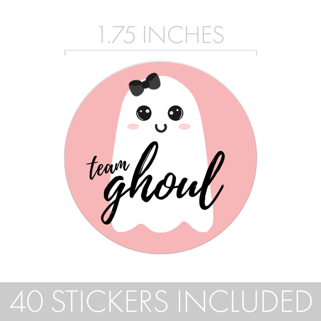 Halloween Gender Reveal Party: Little Boo - Team Boo-y or Team Ghoul Voting Stickers - 40 Stickers