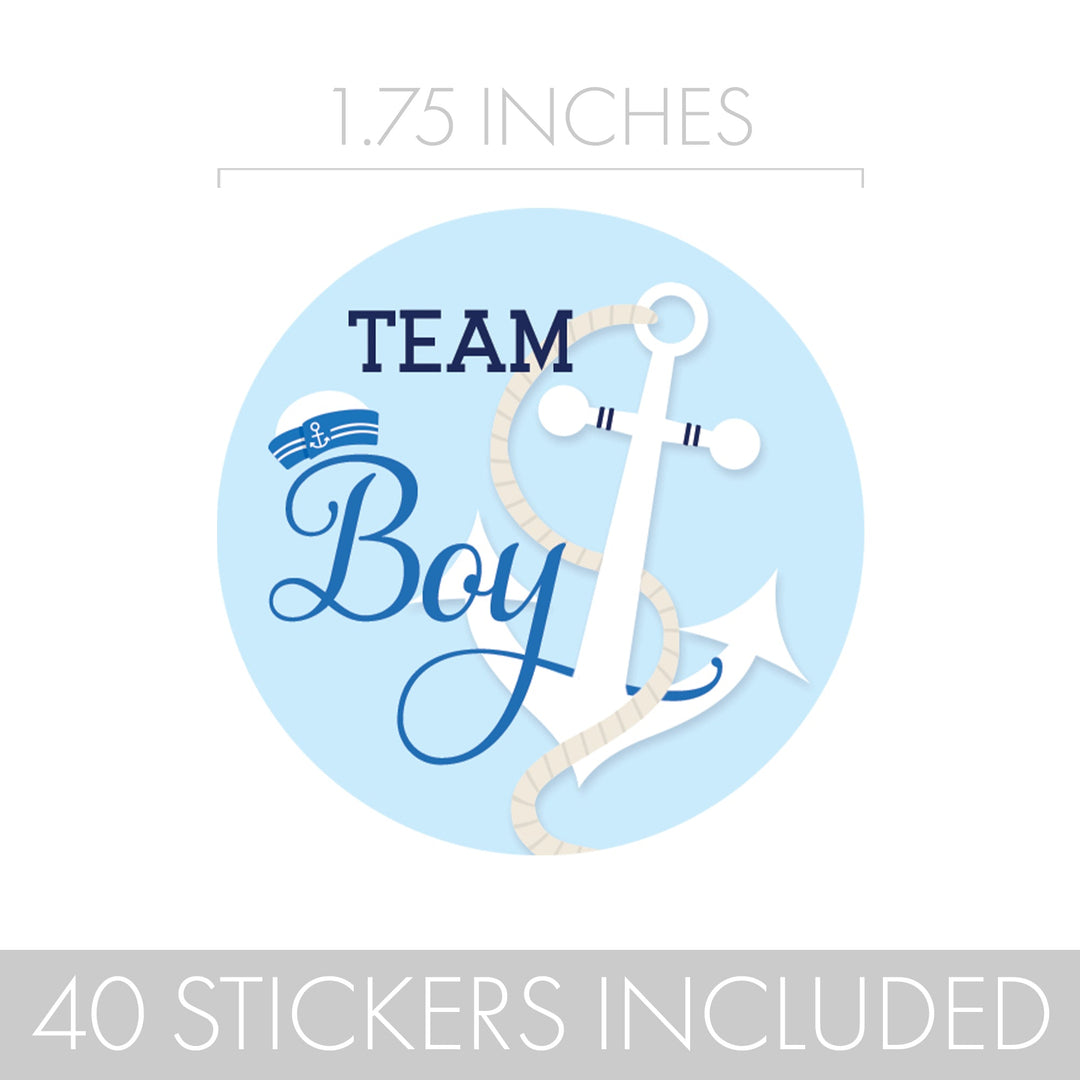 Nautical-themed Gender Reveal Party Stickers: Ahoy Little Sailor