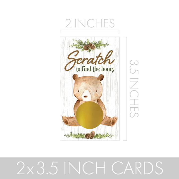 Woodland Bear: Baby Shower Scratch Off Game Cards - 28 Count
