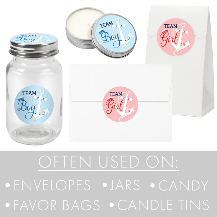 Cute and Creative Gender Reveal Party Favors: Team Boy or Team Girl Stickers