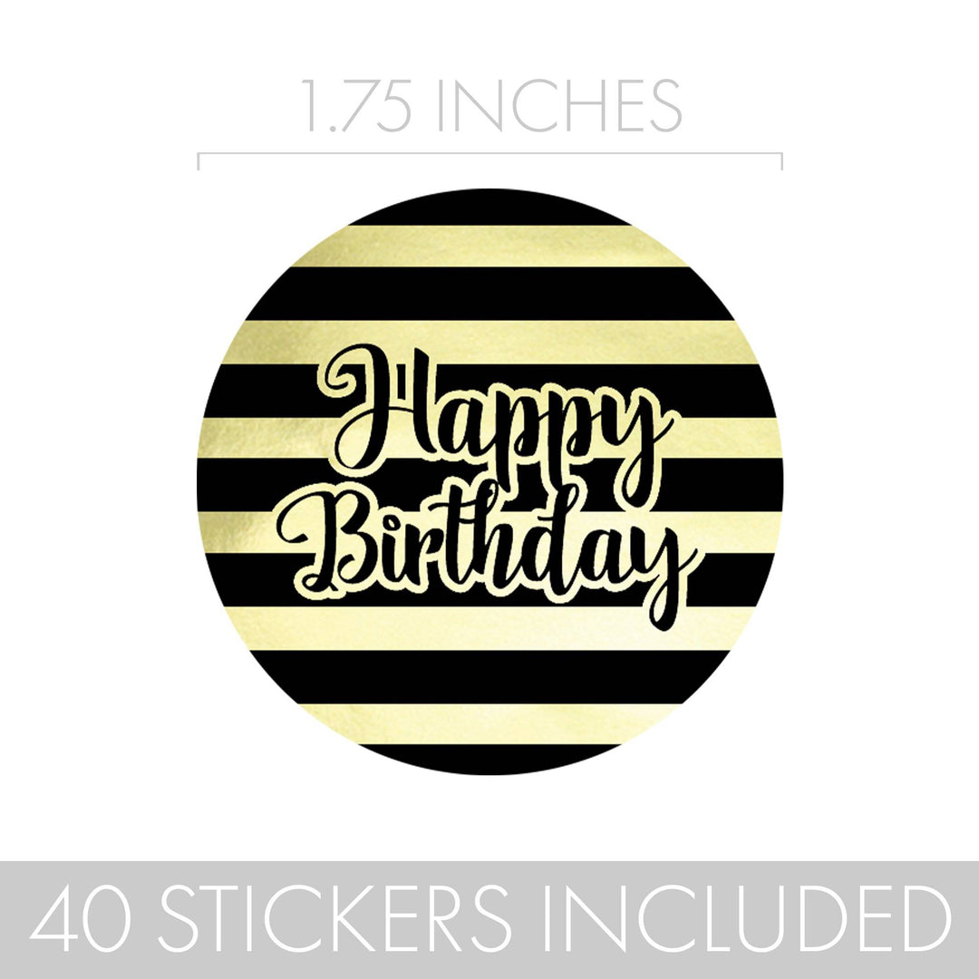 Enhance any 70th birthday party with these eye-catching black and gold foil labels!