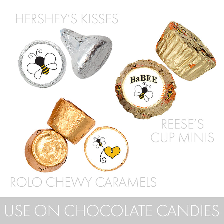 Bumble Bee: Baby Shower - Favor Stickers - Fits on Hershey's Kisses - 180 Stickers