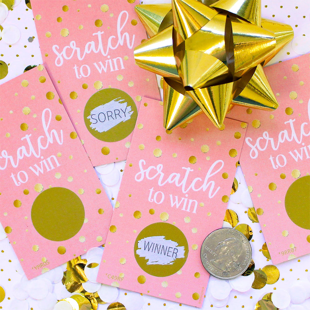 Gold Confetti: Pink - Scratch Off Game Cards - 28 Scratchers