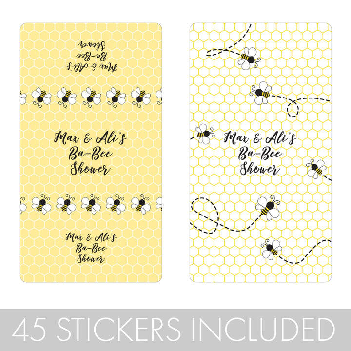 Personalized Bumble Bee: Baby Shower, Kid's Birthday, Bridal Shower -  Mini Candy Bar Labels - 45 Stickers
