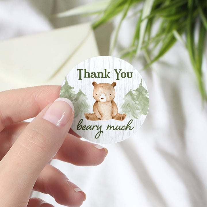 Woodland Bear: Thank You Beary Much Stickers - 40 Stickers