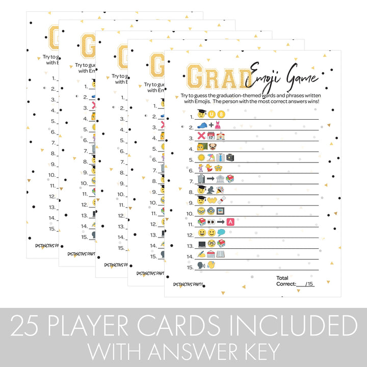Clase de juego de fiesta de graduación de 2024: Actividad de fiesta de graduación de clase de juego de emoji 2024 - 25 tarjetas de jugador