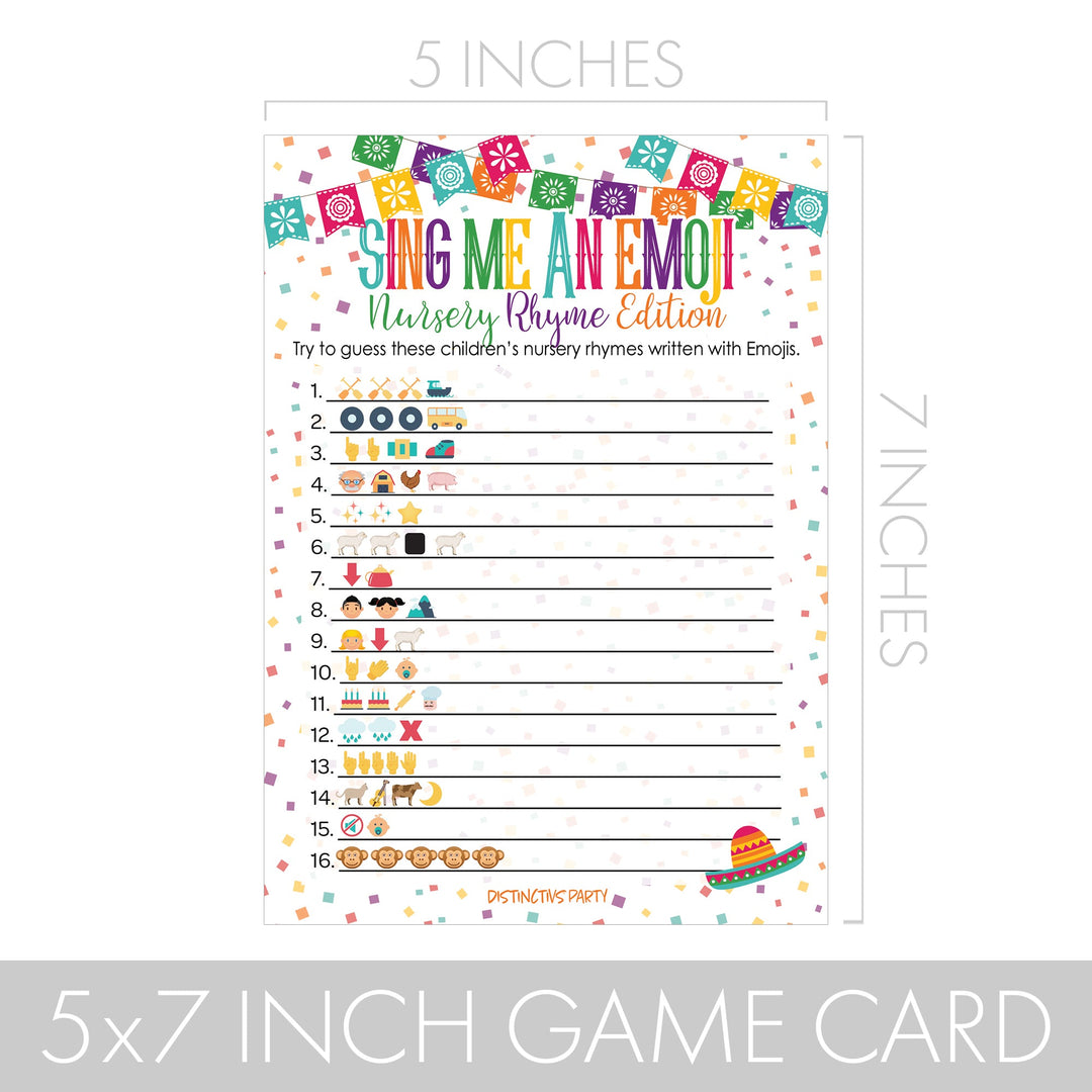 Taco 'Bout a Baby:  Baby Shower Game - Nursery Rhyme Emoji Game - 20 Cards