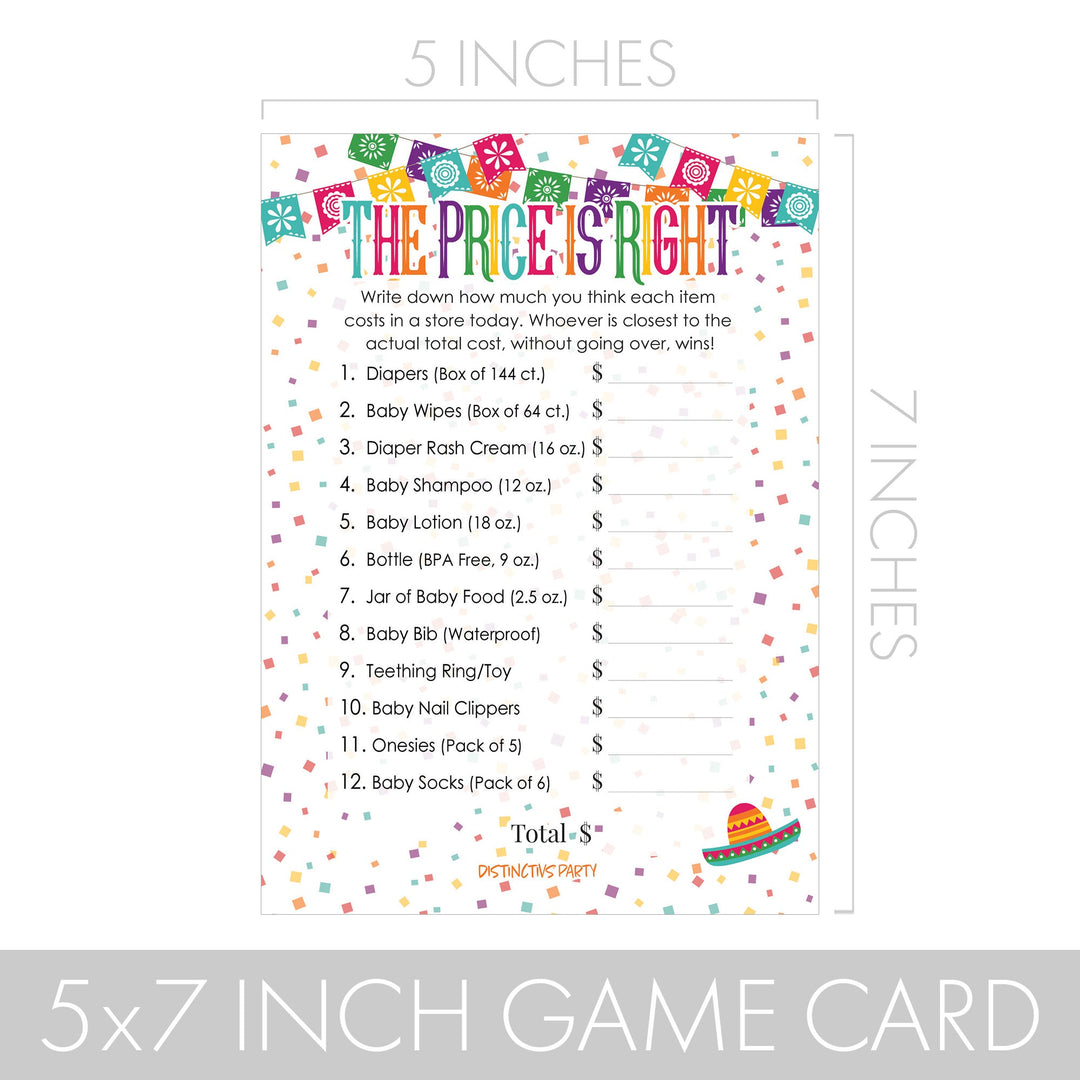 Taco 'Bout a Baby:  Baby Shower Game -  Price is Right - 20 Cards