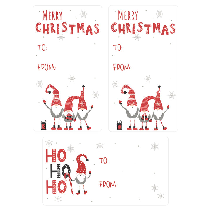 Christmas Gift Tag Stickers: Whimsical Gnome Holiday - 75 Stickers