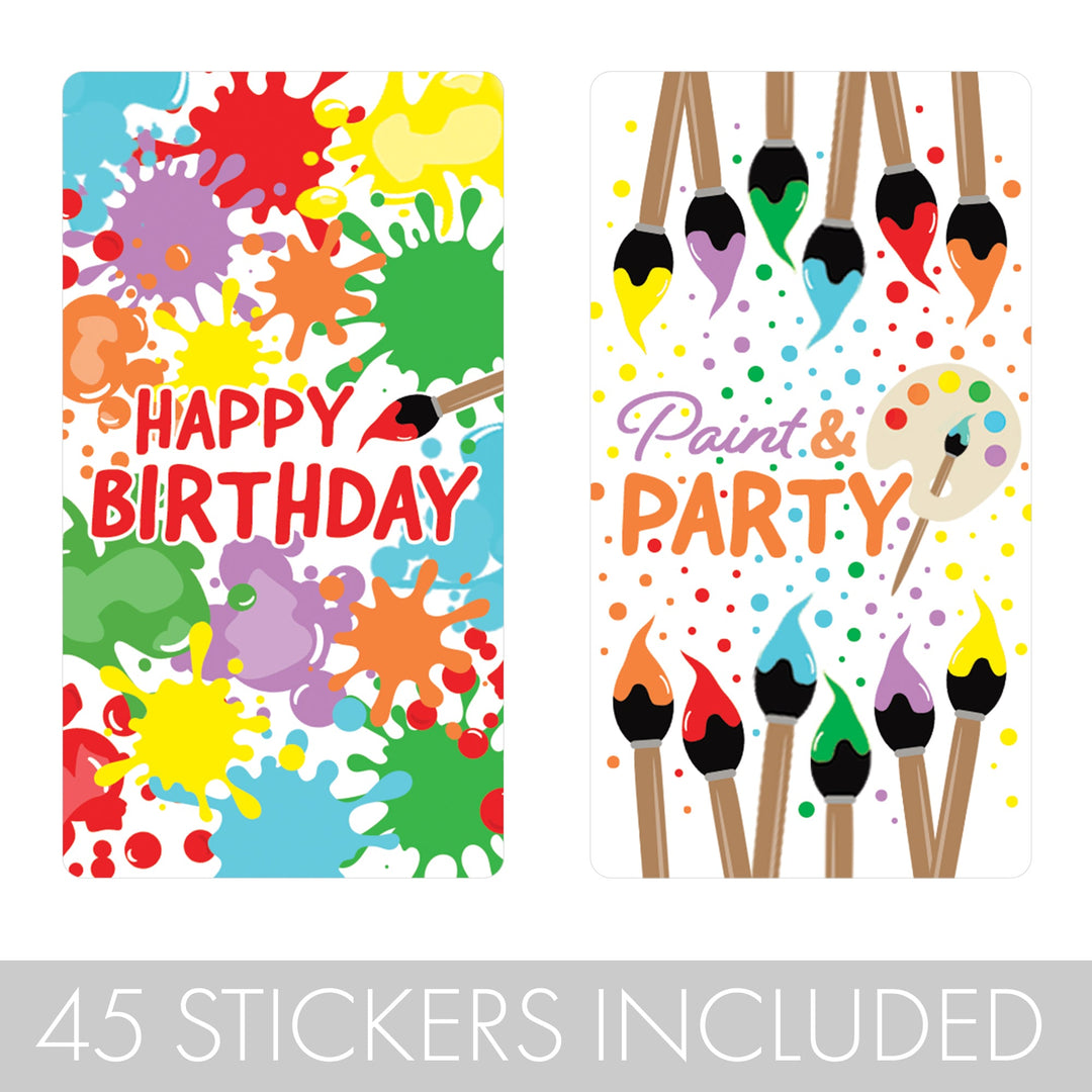 Arte y pintura: cumpleaños infantil - Pegatinas para envoltorios de barra de caramelos en miniatura de Hershey's - 45 pegatinas