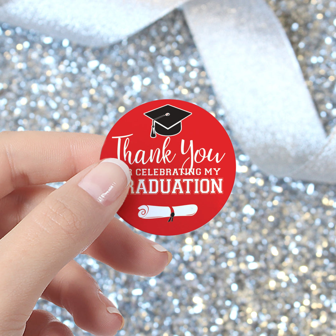 Graduation Party Class of 2024: Thank You Sticker Labels  - 11 School Colors - 40 Stickers