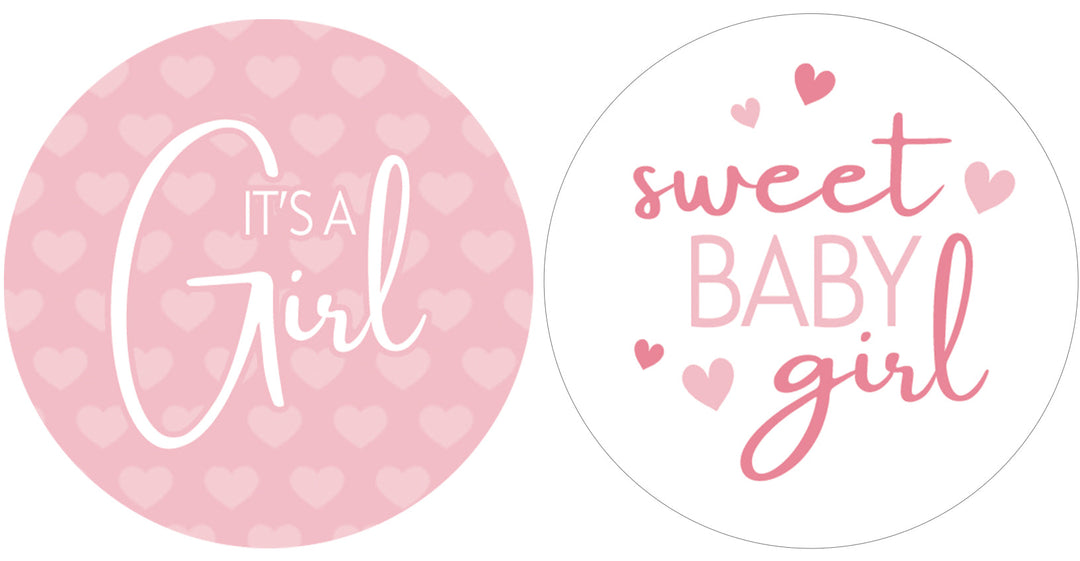 Sweet Baby Girl: Pink- Baby Shower Party Favor Stickers - 40 Labels