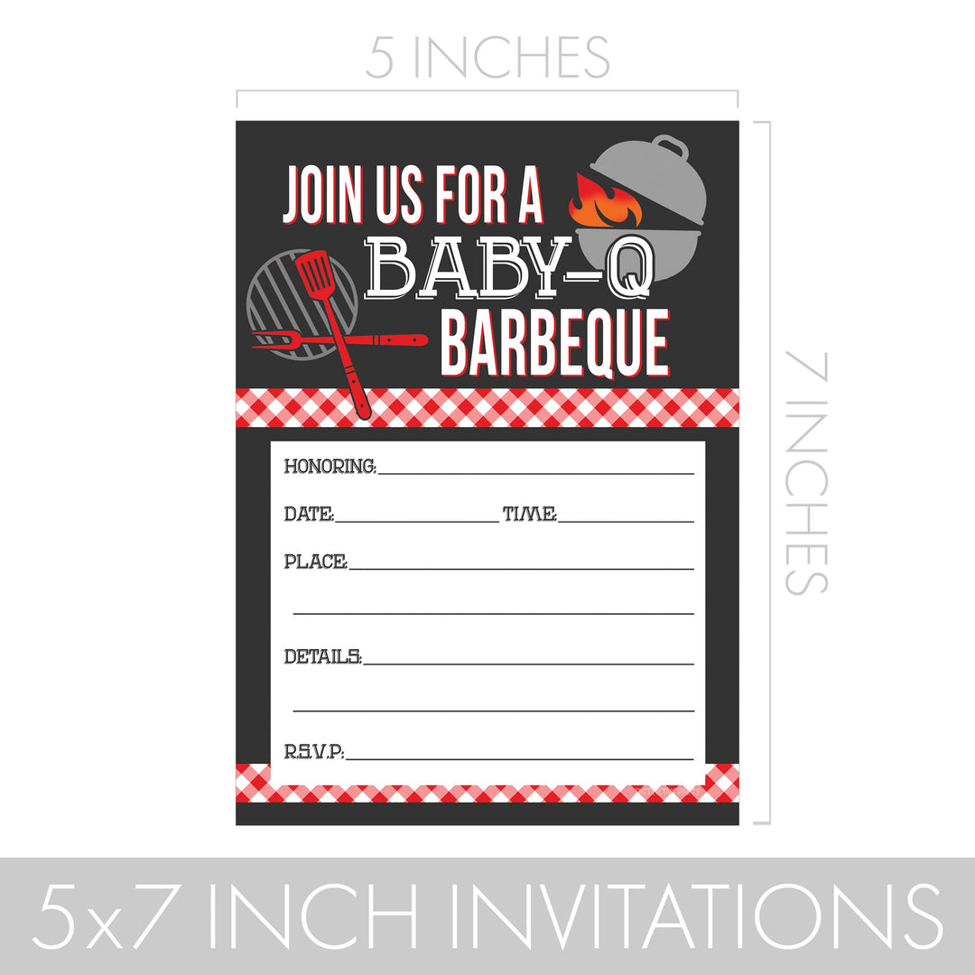 Baby-Q: Summer Barbecue Baby Shower - Party Invitations – 10 Cards