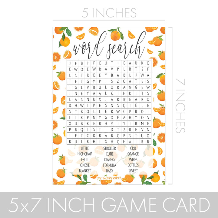 Little Cutie: Baby Shower Game: Word Search - 20 Cards