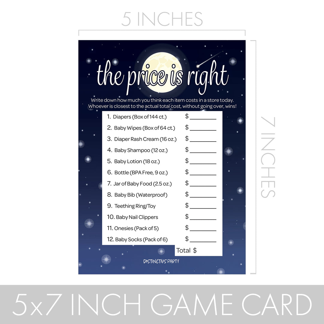 I Love You to the Moon and Back: Baby Shower Game - Price is Right Game Cards - 20 Cards