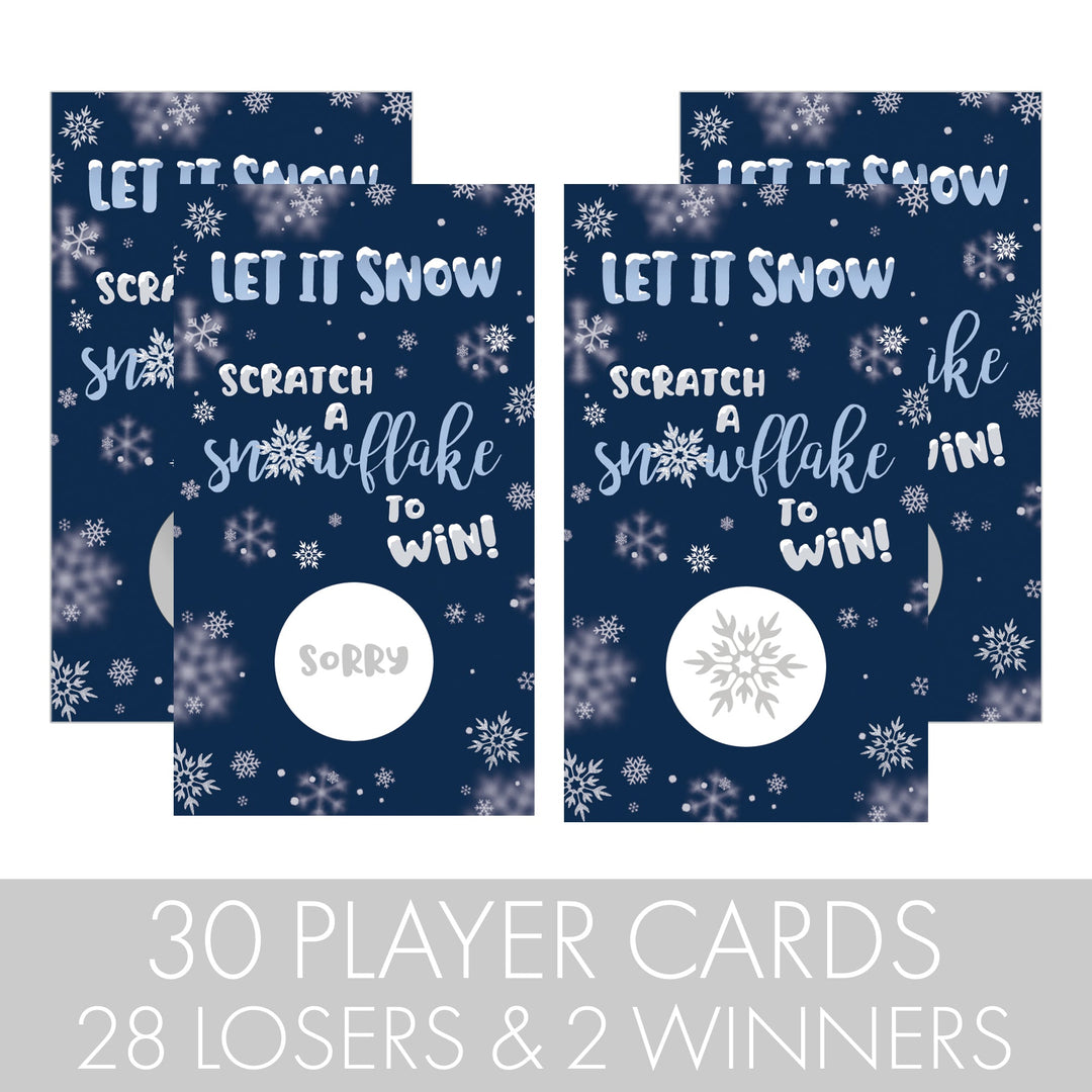 Juego de fiesta de invierno para raspar copo de nieve, 30 cartas de juego