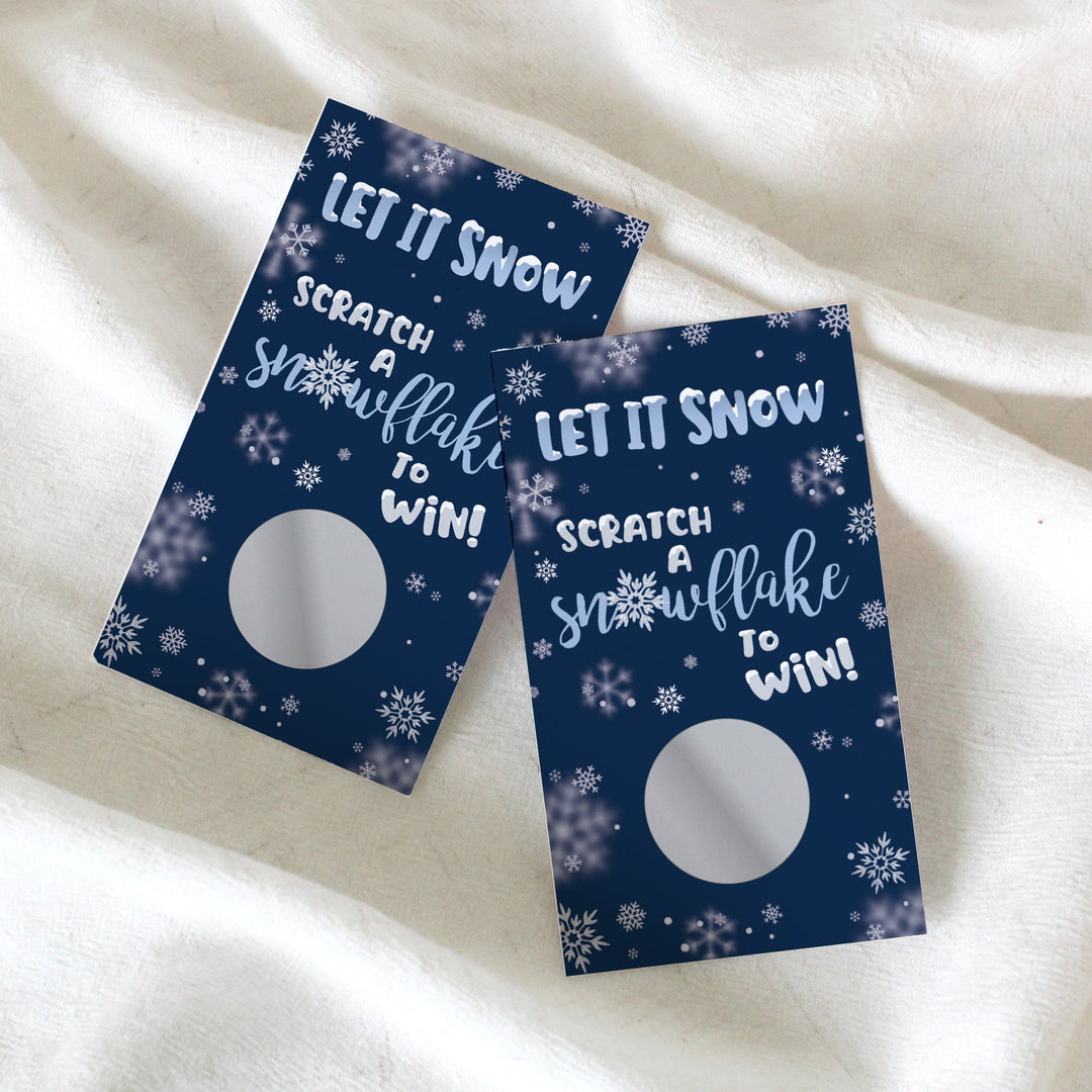 Snowflake Scratch Off Winter Party Game - 30 Game Cards