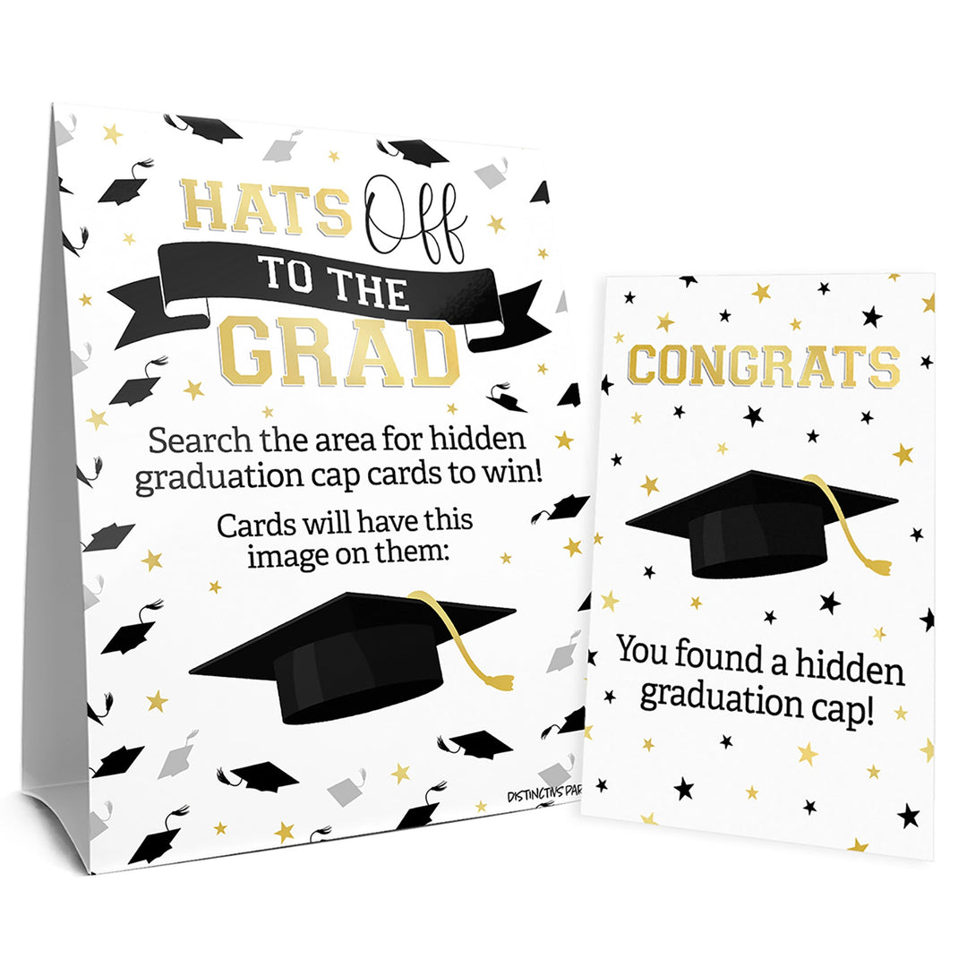 Graduation Party Game: Scavenger Hunt - Class of 2024 - Self-Standing Sign and 10 Cards