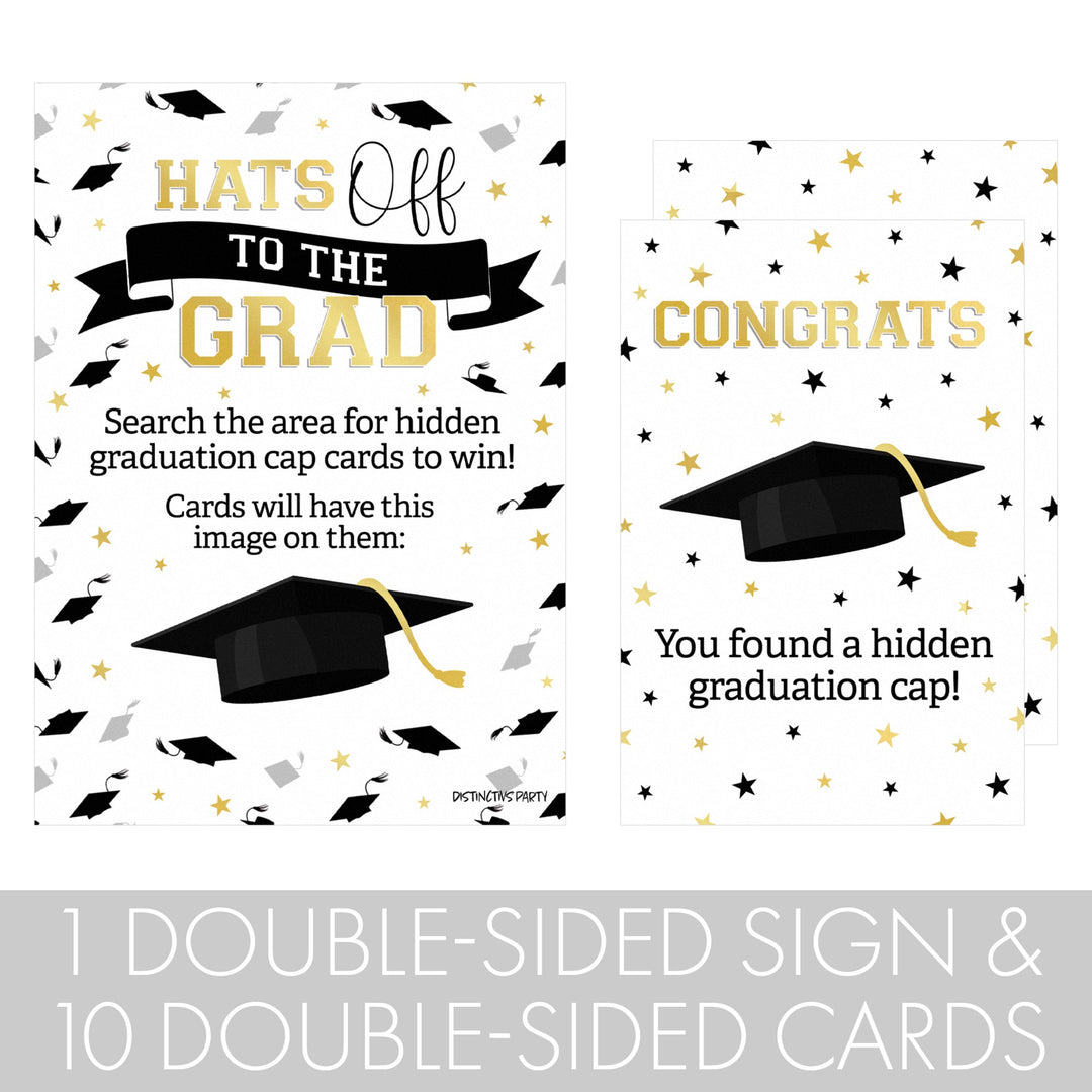 Clase de juego de fiesta de graduación de 2024: Búsqueda del tesoro - Cartel independiente y 10 tarjetas