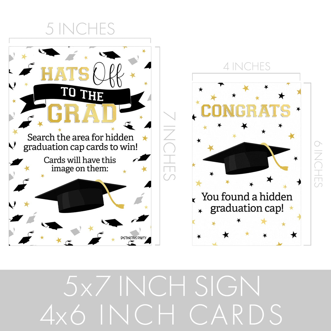Clase de juego de fiesta de graduación de 2024: Búsqueda del tesoro - Cartel independiente y 10 tarjetas
