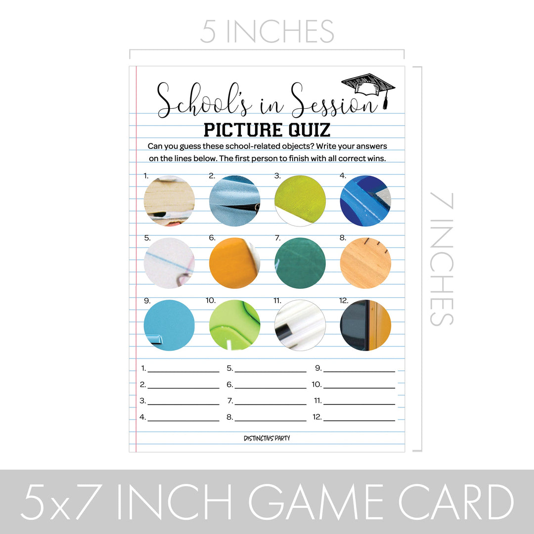 Graduation Party Game: Picture Quiz and Word Scramble - Class of 2024 - Two Game Bundle - 25 Dual-Sided Game Cards
