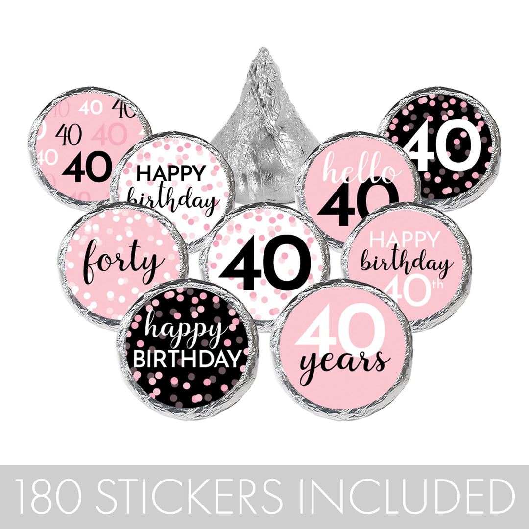 Pink 40th Birthday party favor