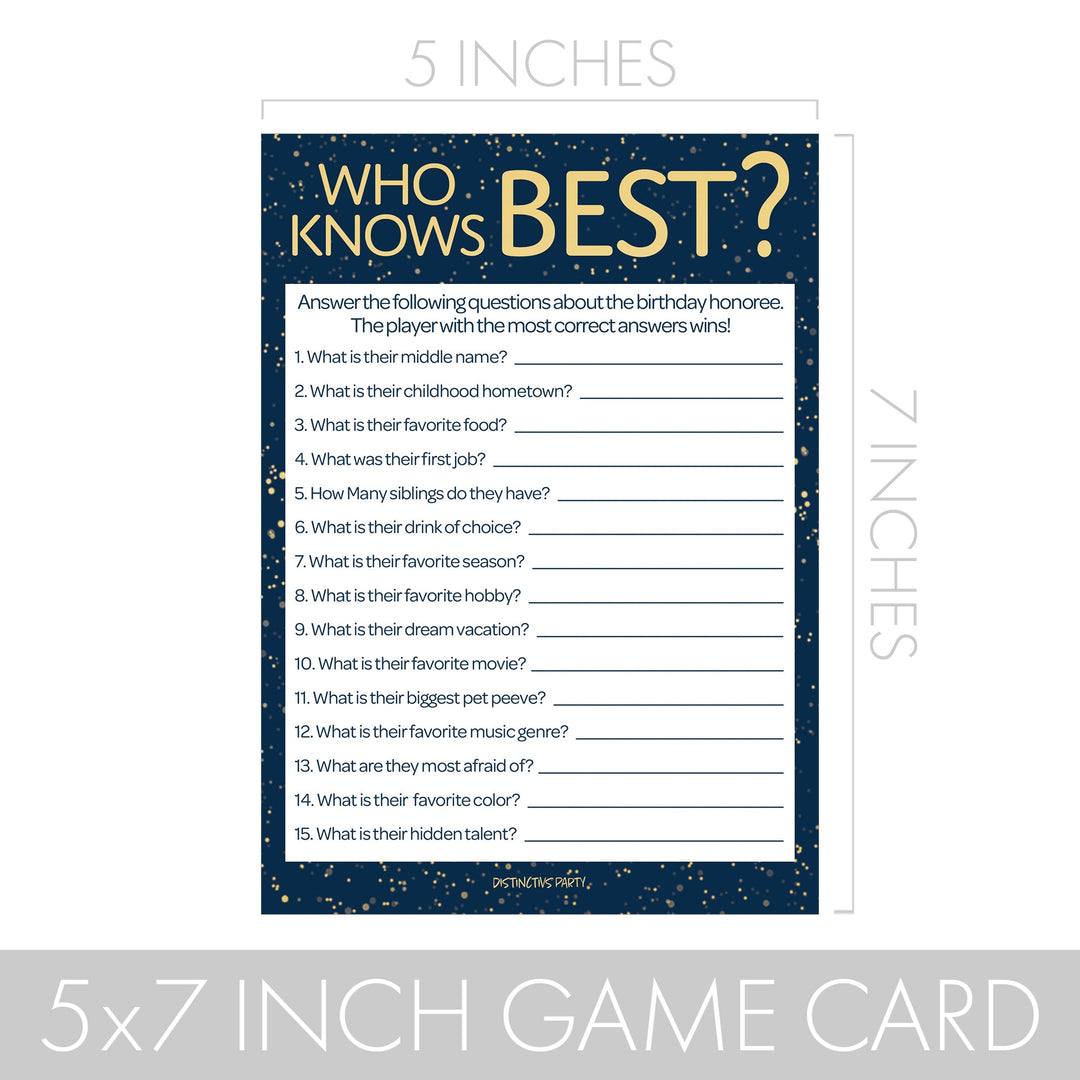 Born in The 2000s: Navy Blue & Gold - Adult Birthday - Party Game Bundle - 3 Games for 20 Guests