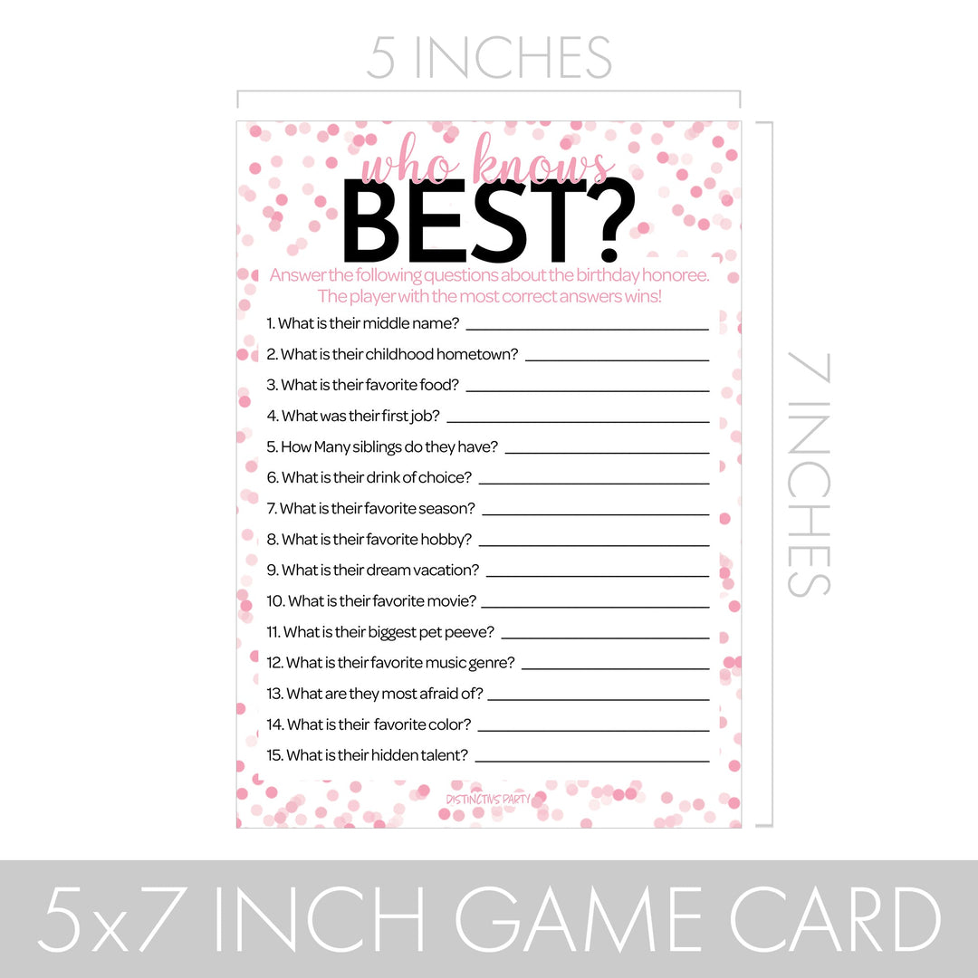 Born in The 1920s Pink & Black Birthday Party Games Set – Distinctivs Party