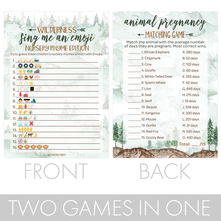 Little Adventurer: Baby Shower Game - Sing Me An Emoji and Animal Pregnancy Match - Two Game Bundle - 20 Dual Sided Cards