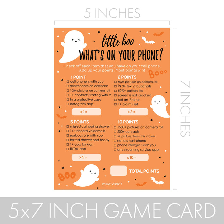 Little Boo: Orange - Baby Shower Game - What's On Your Phone and Word Scramble - Two Game Bundle -  20 Dual Sided Cards