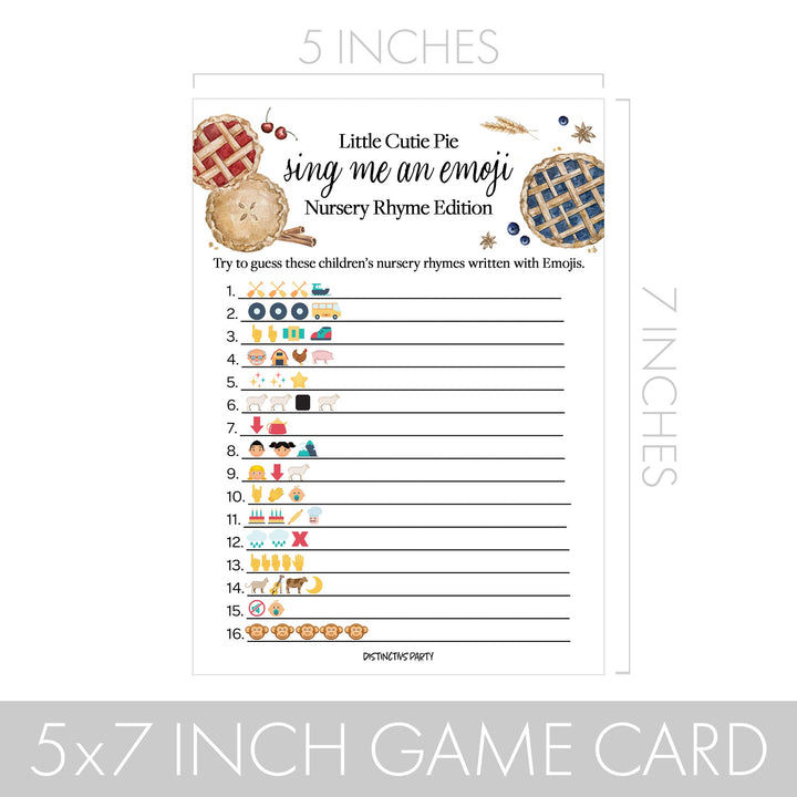 Cutie Pie - Baby Shower - Sing Me and Emoji &amp; Animal Match Game - Juego de Baby Shower - Paquete de dos juegos - 20 tarjetas de doble cara