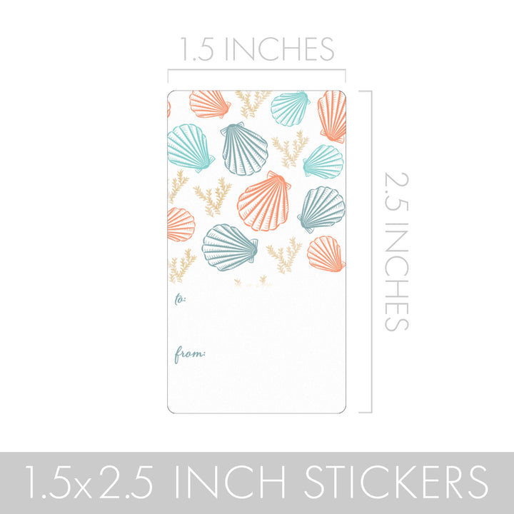Christmas Gift Tag Stickers: Beachy Christmas - 75 Stickers