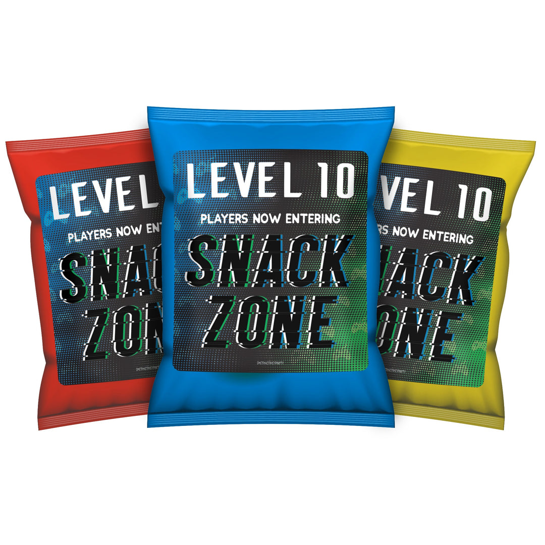 Video Gamer - Kid's Birthday -  Chip Bag and Snack Bag Stickers - 32 Pack