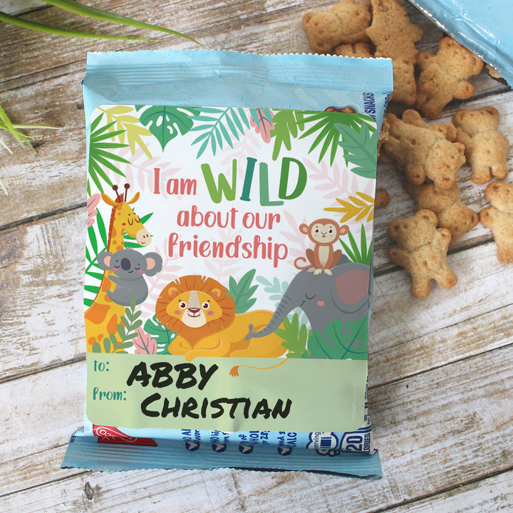 Valentine's Day Treat Stickers: Wild About Our Friendship: Valentine's Day - Snack Bag Stickers: Two Sizes - 32 Stickers