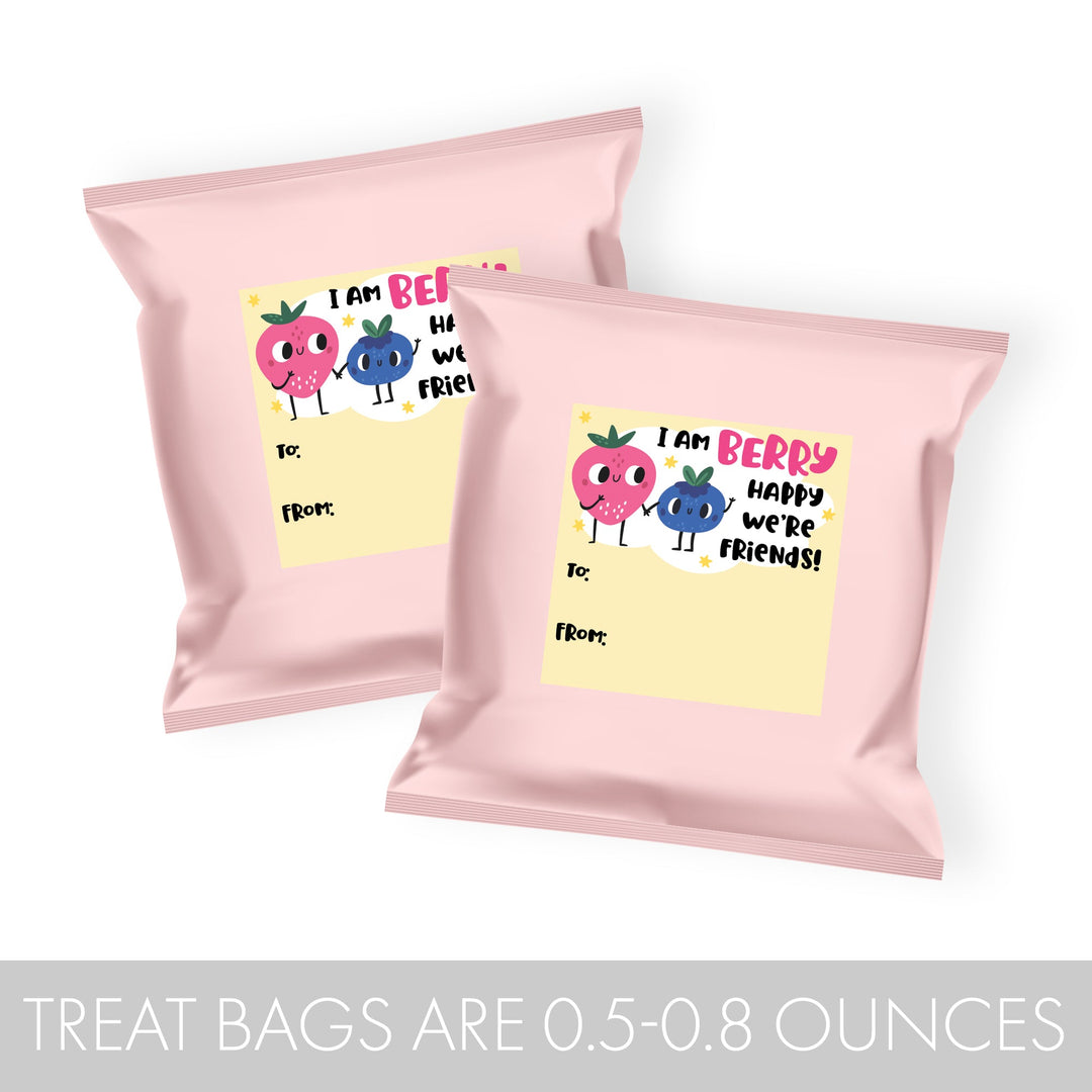Pegatinas de regalo para el día de San Valentín: Beary Happy Valentine's Day - Pegatinas para bolsas de refrigerios: dos tamaños - 32 pegatinas