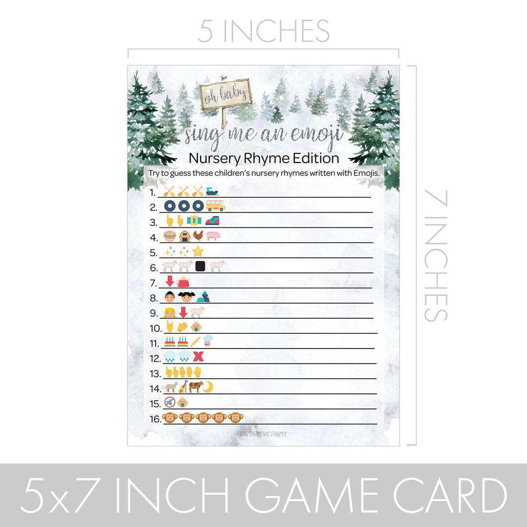 Baby It's Cold Outside Evergreen: Winter Baby Shower - Sing Me and Emoji & Animal Match Game -  Baby Shower Game - Two Game Bundle - 20 Dual Sided Cards