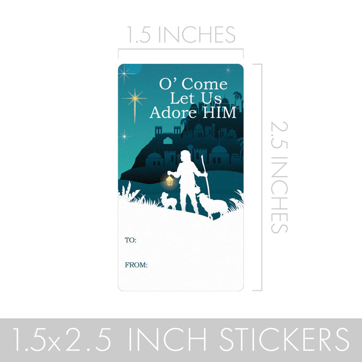 Christmas Gift Tag Stickers: Religious Christian Faith  - 75 Stickers
