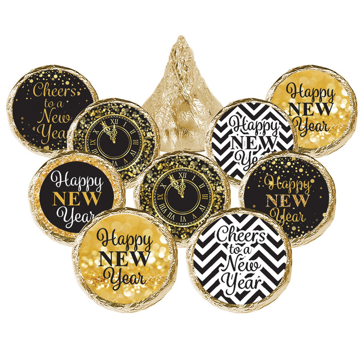 New Year's Eve Party: 2024 Midnight Kisses - Party Favor Stickers - Fits on Hershey®  Kisses - 180 Pack